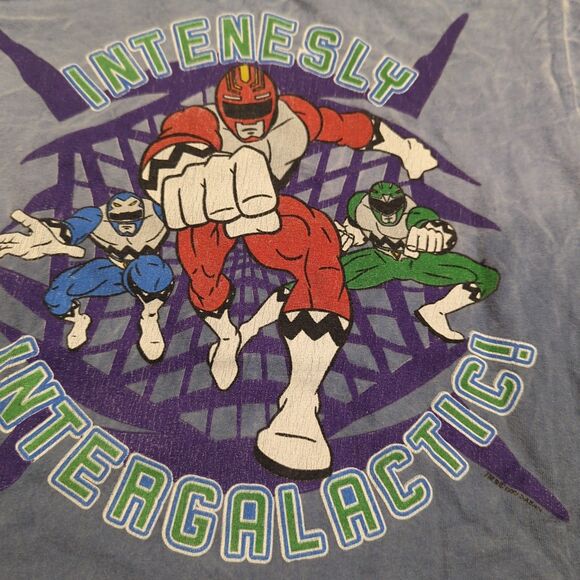 Mighty Morphin Power Rangers Saban's Shirt Youth Kids L 6-7 Blue Short Sleeve - Picture 3 of 7
